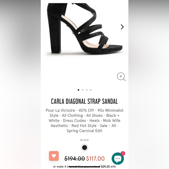 Pour La Victoire Shoes - Pour La Victoire Carla Diagonal Strap Heels size 8